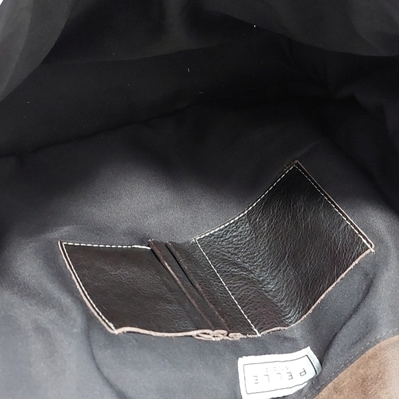 New Pelle Studio Unisex Large Premium Brown Leather Messanger/Laptop Bag w/Strap - Picture 5 of 11